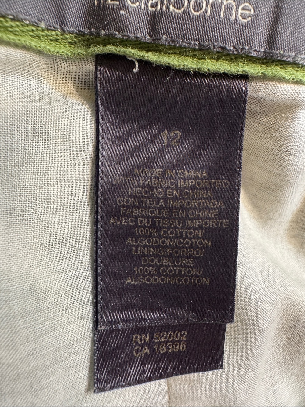 Liz Claiborne Green Leaf Print Circle Skirt Sz 12 - Picture 5 of 6